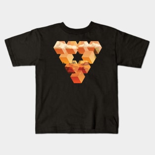 Artistic Geometric Triangle With A Calm Desert Scene Kids T-Shirt